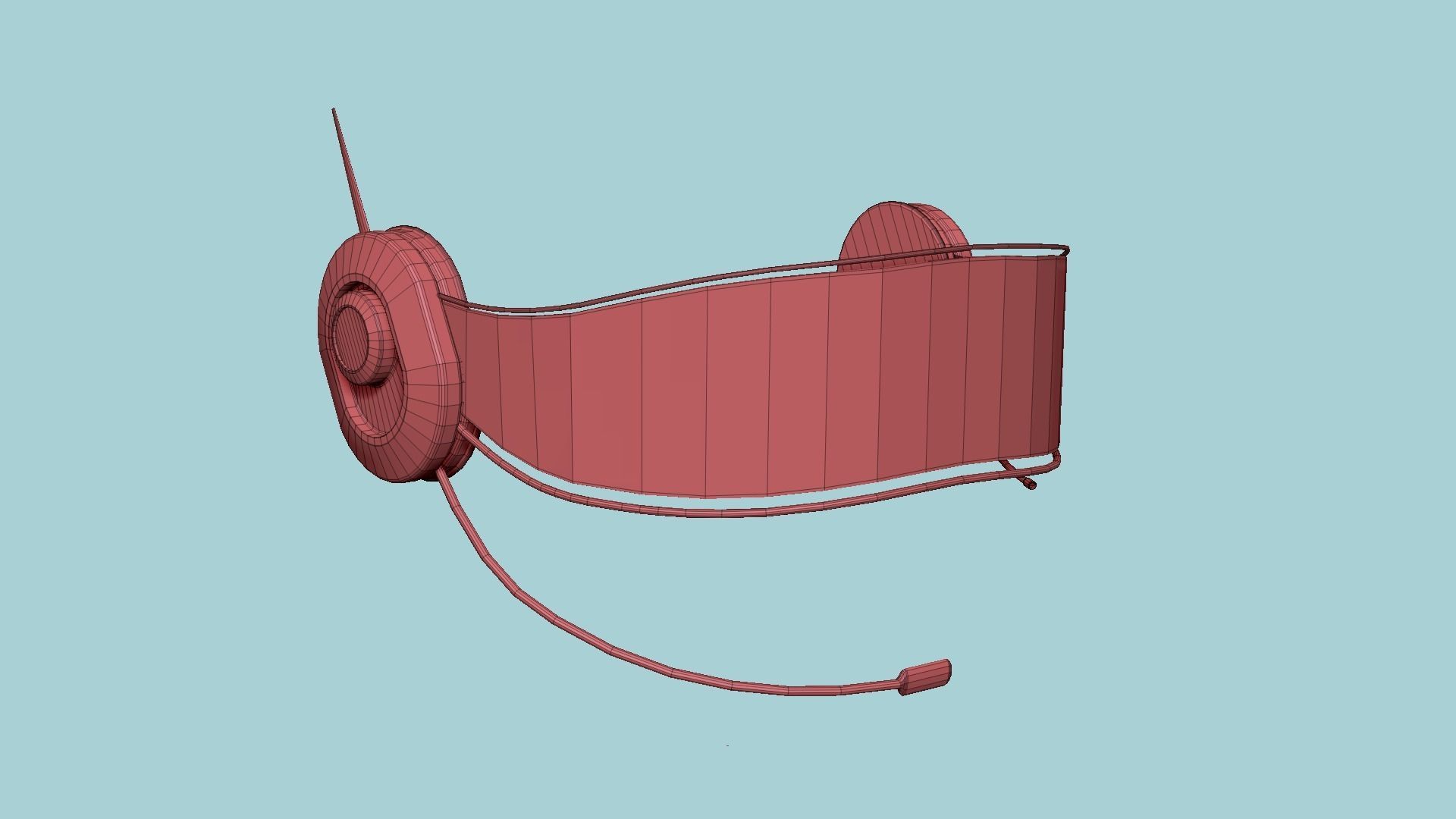 SciFi Glasses H03 Red - Character Design Fashion Low-poly 3D model_17