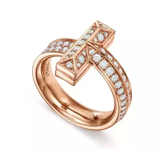 Tiffany T pave ring