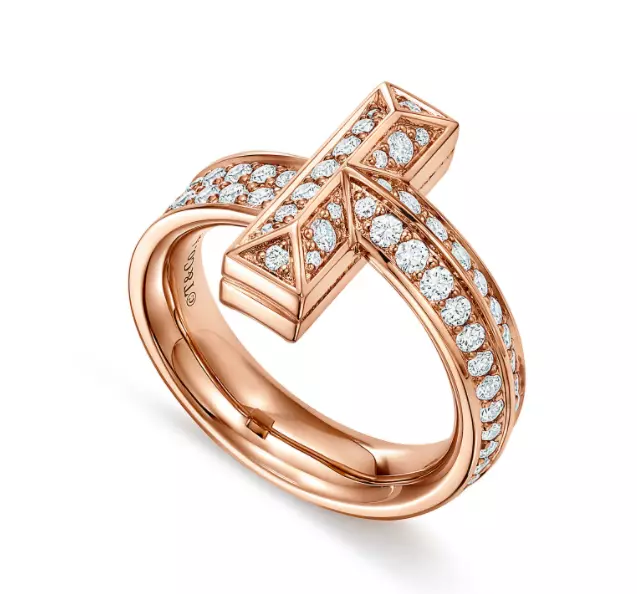 Tiffany T pave ring 3D print model