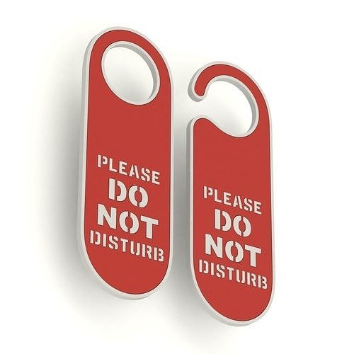Printable Do Not Disturb Door Hanger-SET 2 3D print model