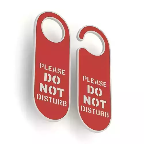 Printable Do Not Disturb Door Hanger-SET 2 3D print model