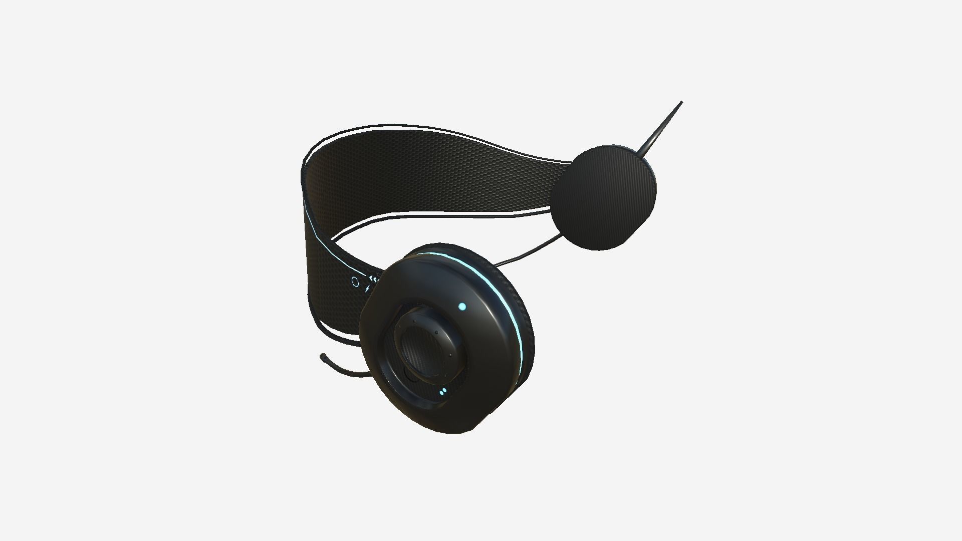 SciFi Glasses H04 Black Grid - Character Design Fashion Low-poly 3D model_4