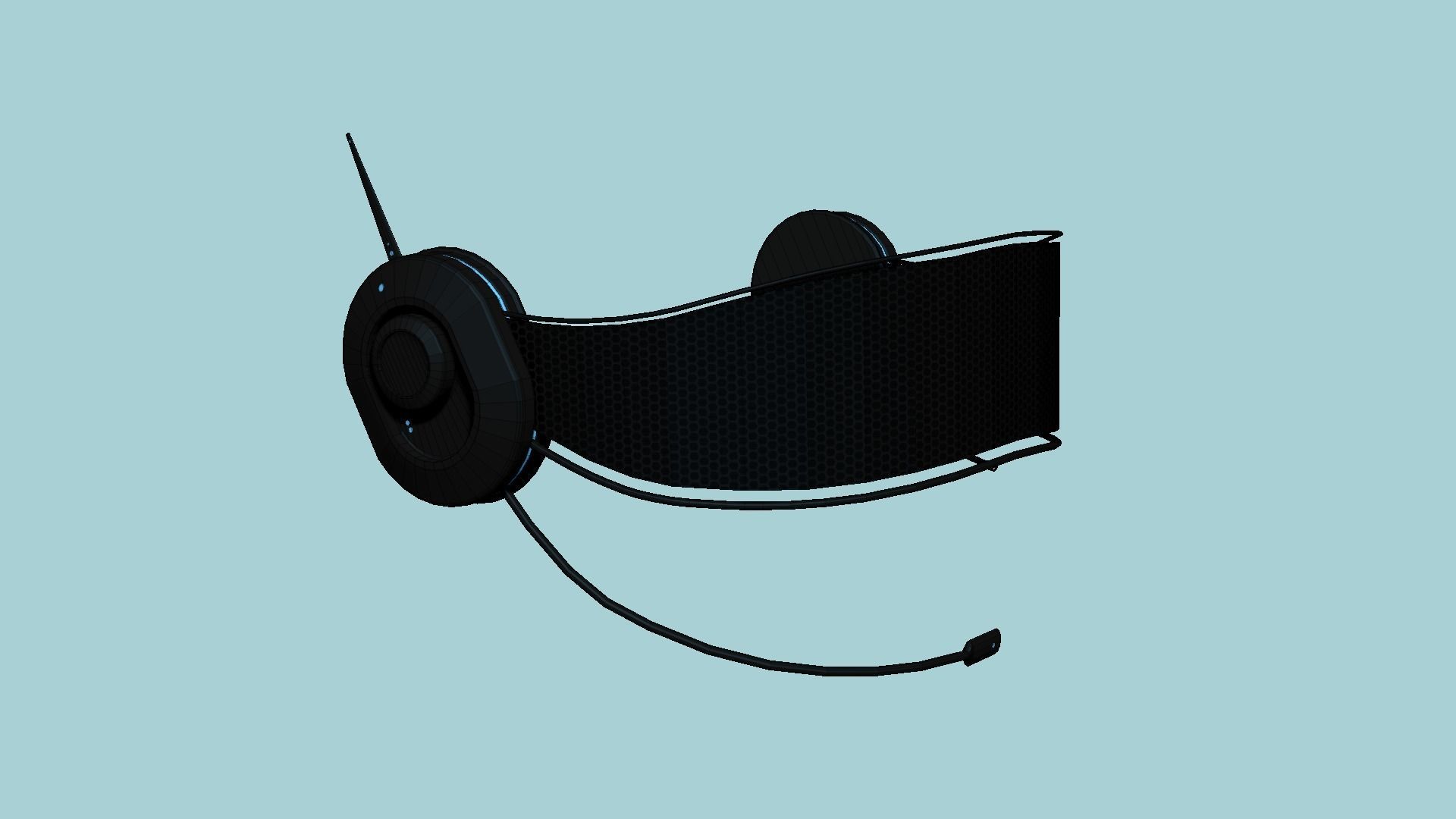 SciFi Glasses H04 Black Grid - Character Design Fashion Low-poly 3D model_6