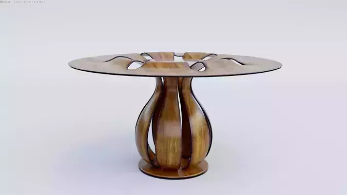 Wooden display table with glass top