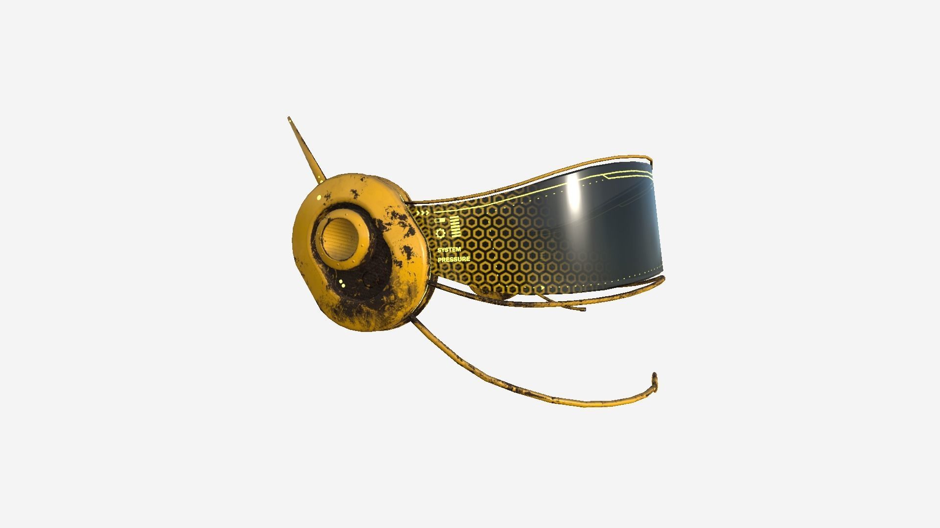 SciFi Glasses H05 Yellow - Character Design Fashion Low-poly 3D model_3