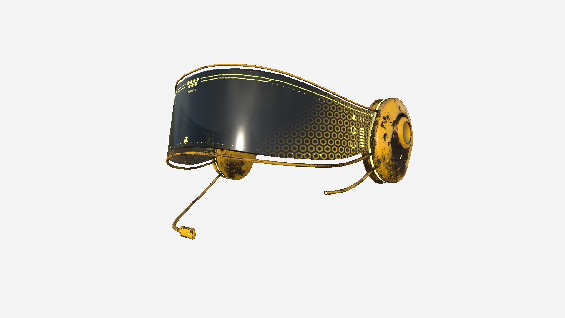 SciFi Glasses H05 Yellow - Character Design Fashion Low-poly 3D model_2