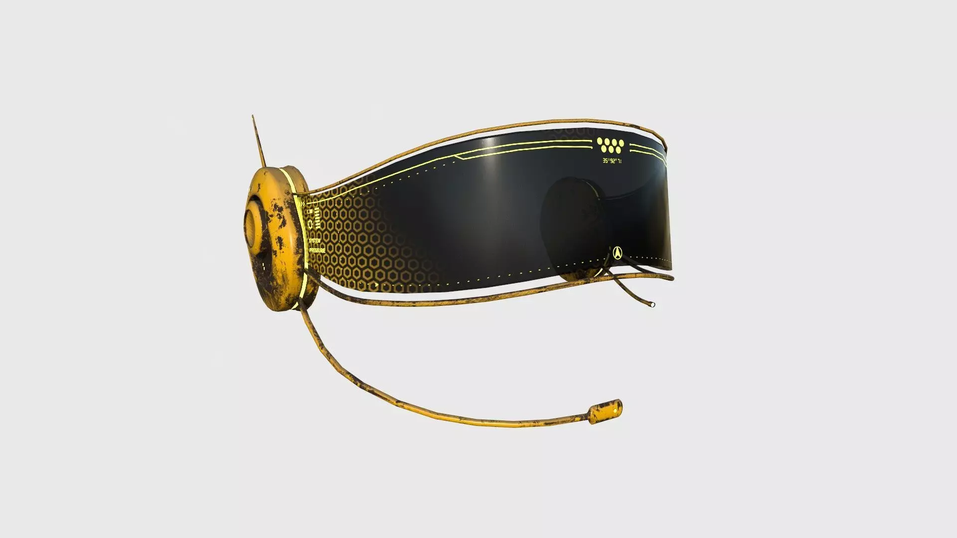 SciFi Glasses H05 Yellow - Character Design Fashion Low-poly 3D model_0