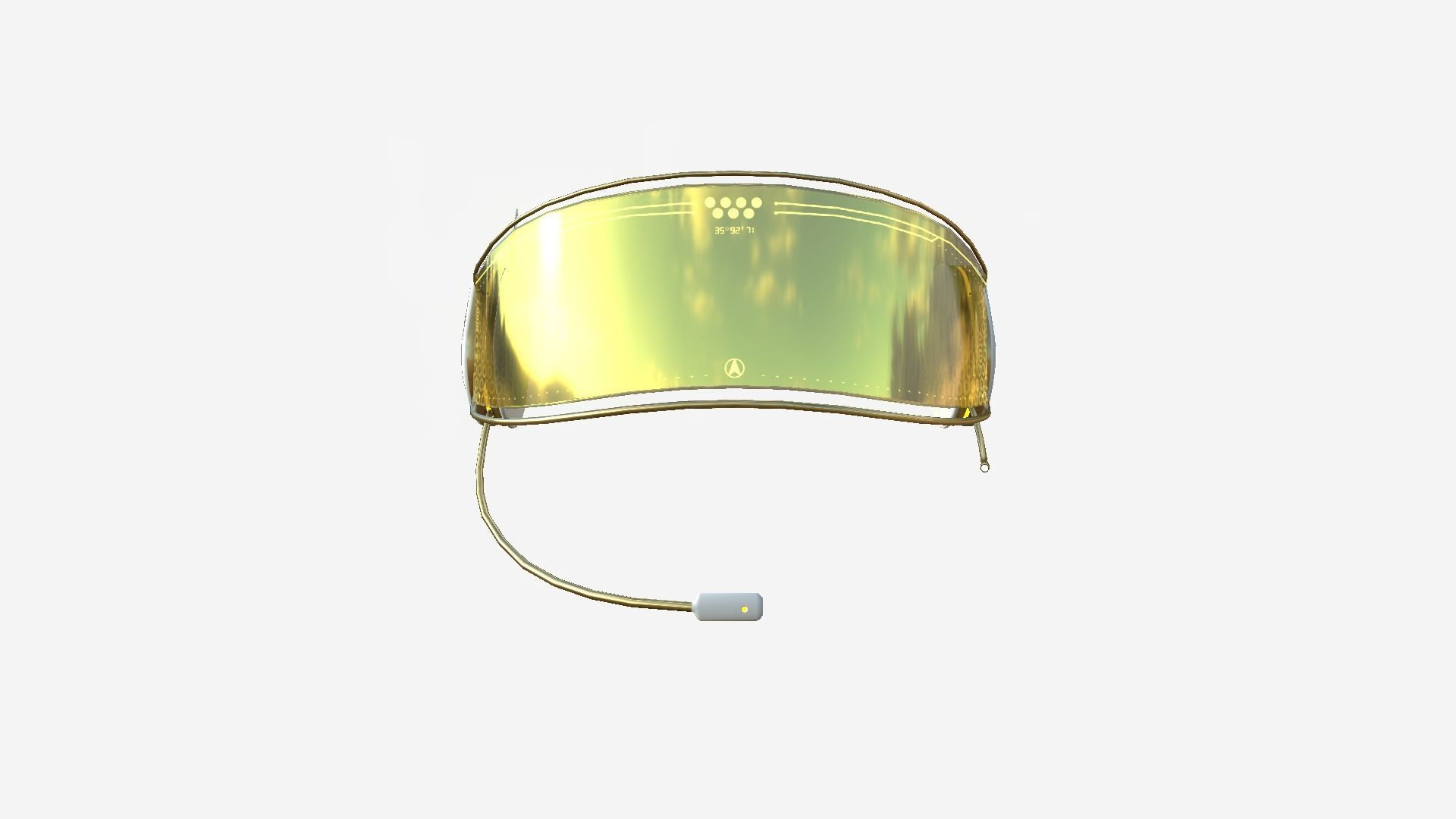 SciFi Glasses H06 White Gold - Character Design Fashion Low-poly 3D model_1