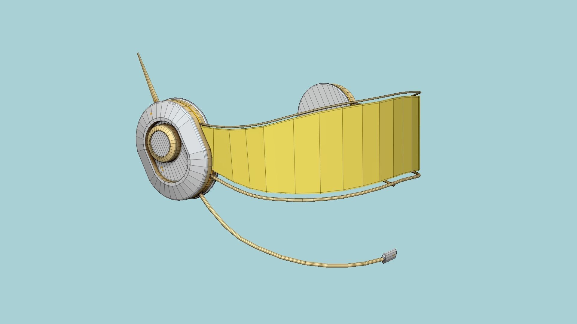 SciFi Glasses H06 White Gold - Character Design Fashion Low-poly 3D model_6