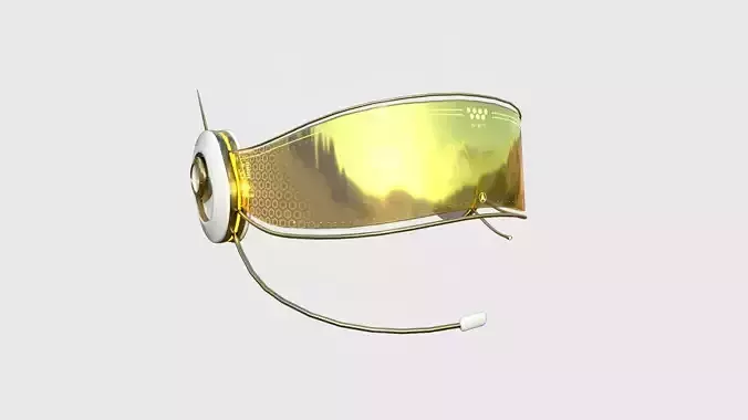 SciFi Glasses H06 White Gold - Character Design Fashion Low-poly 3D model
