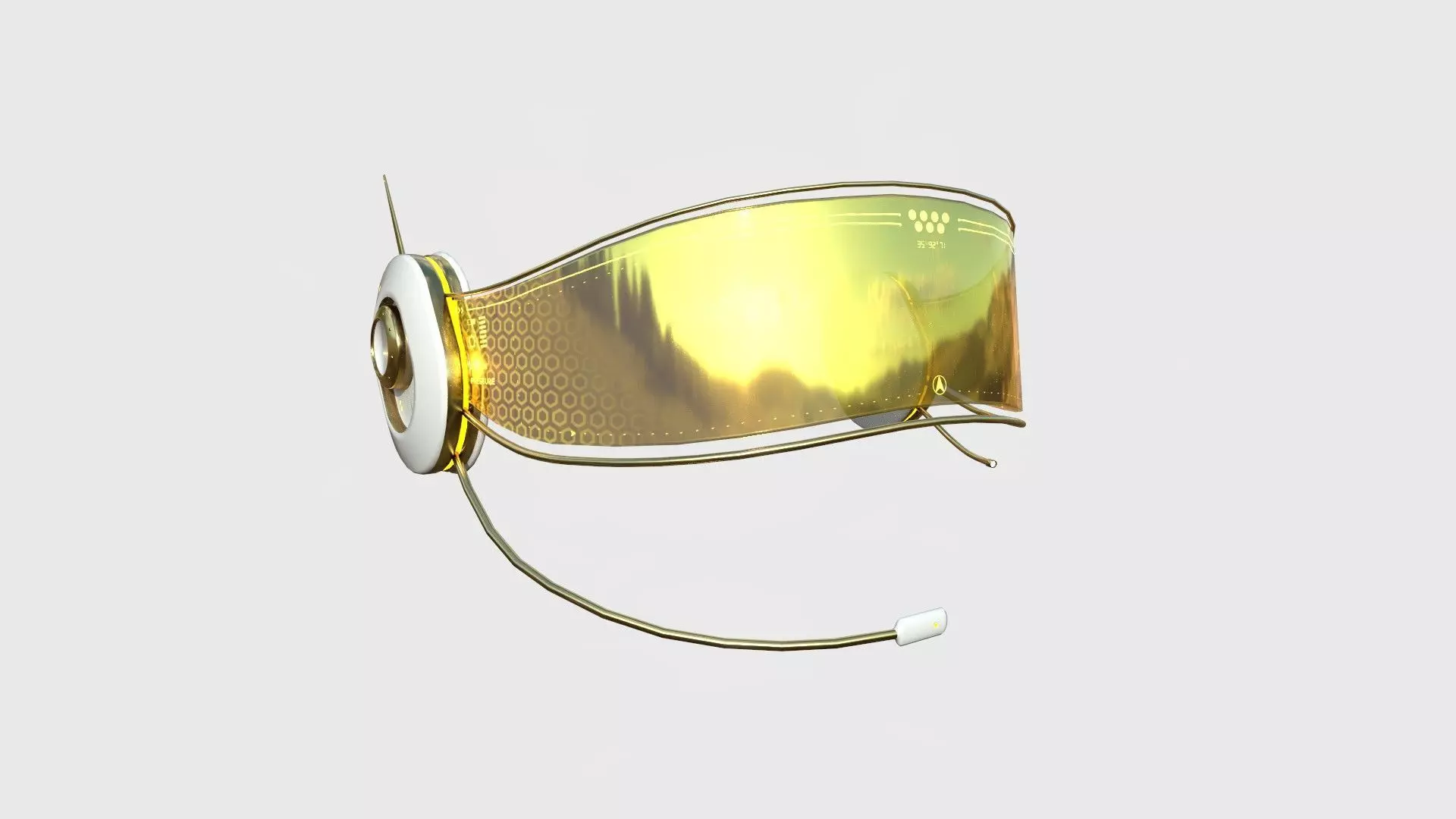 SciFi Glasses H06 White Gold - Character Design Fashion Low-poly 3D model_0