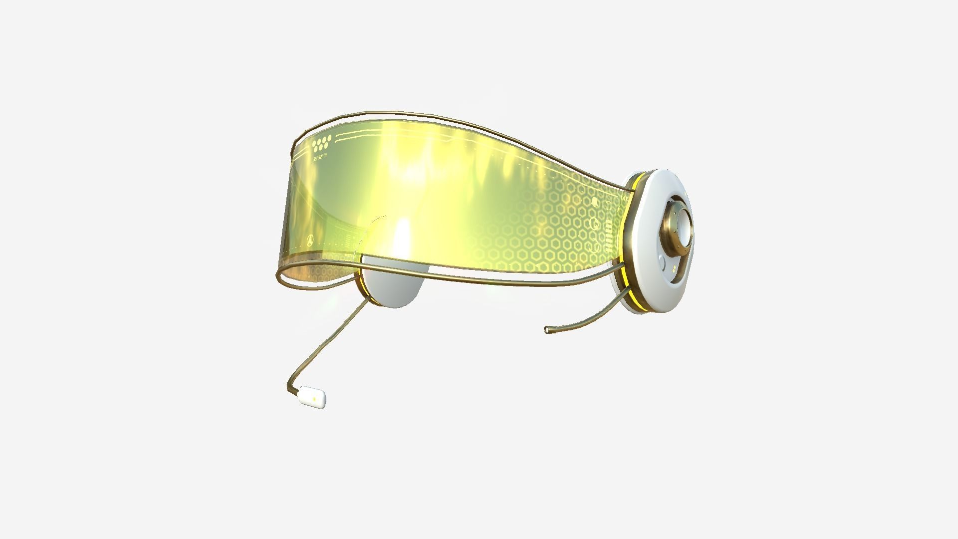 SciFi Glasses H06 White Gold - Character Design Fashion Low-poly 3D model_2