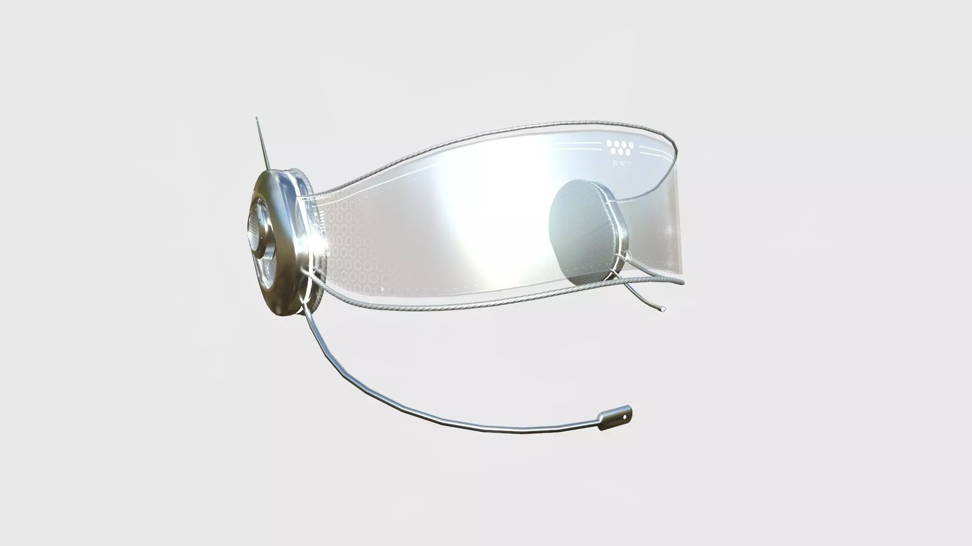 SciFi Glasses H07 Aluminum - Character Design Fashion Low-poly 3D model_0