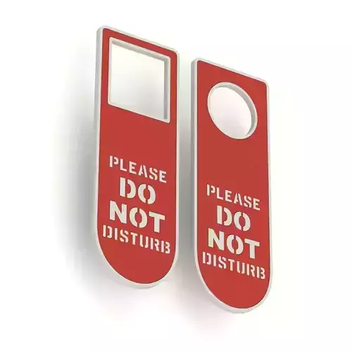 Printable Do Not Disturb Door Hanger-SET 3 3D print model
