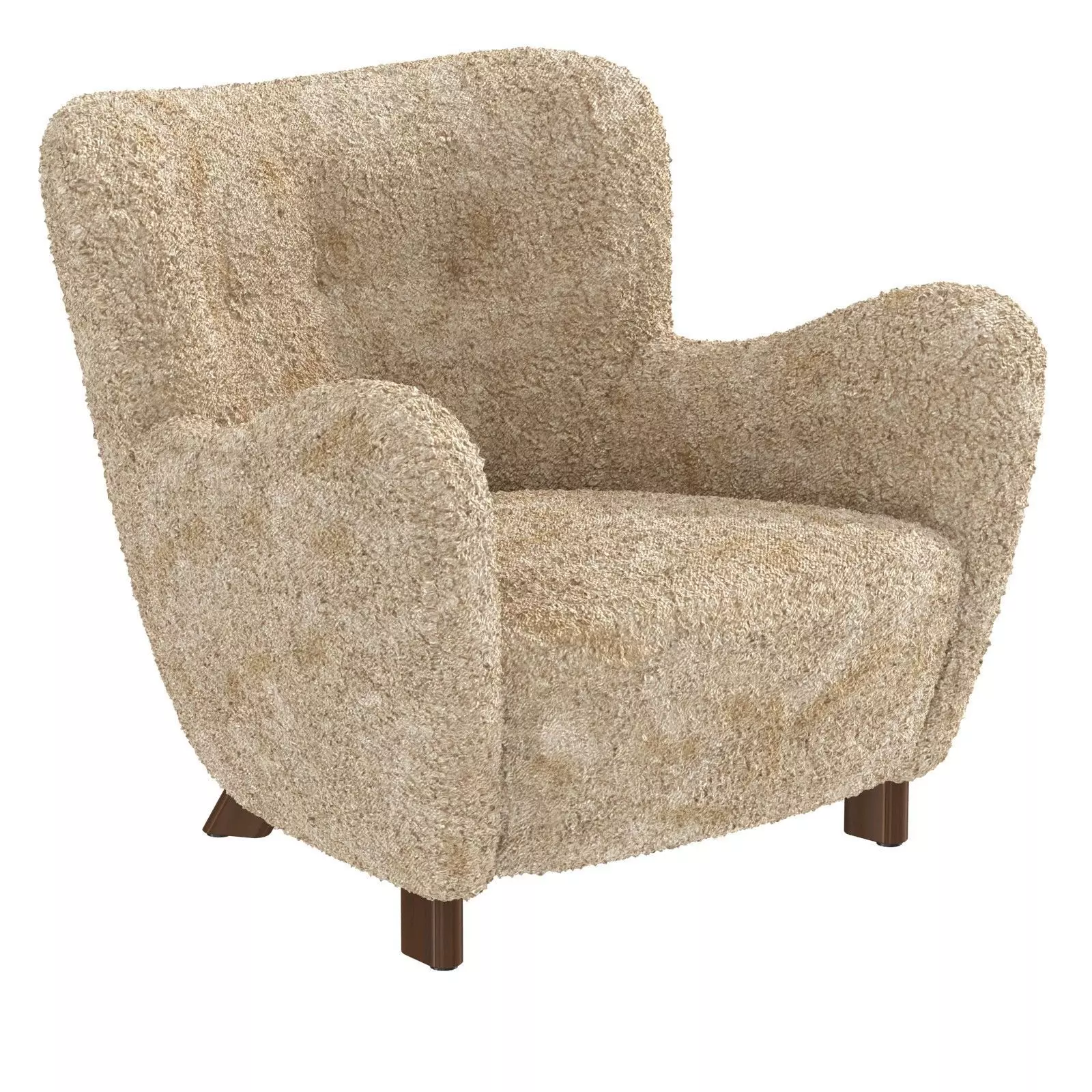 Fritz Hansen  Easy Chair  in Beige Sheepskin  Model 1669  1930s 3D model_0