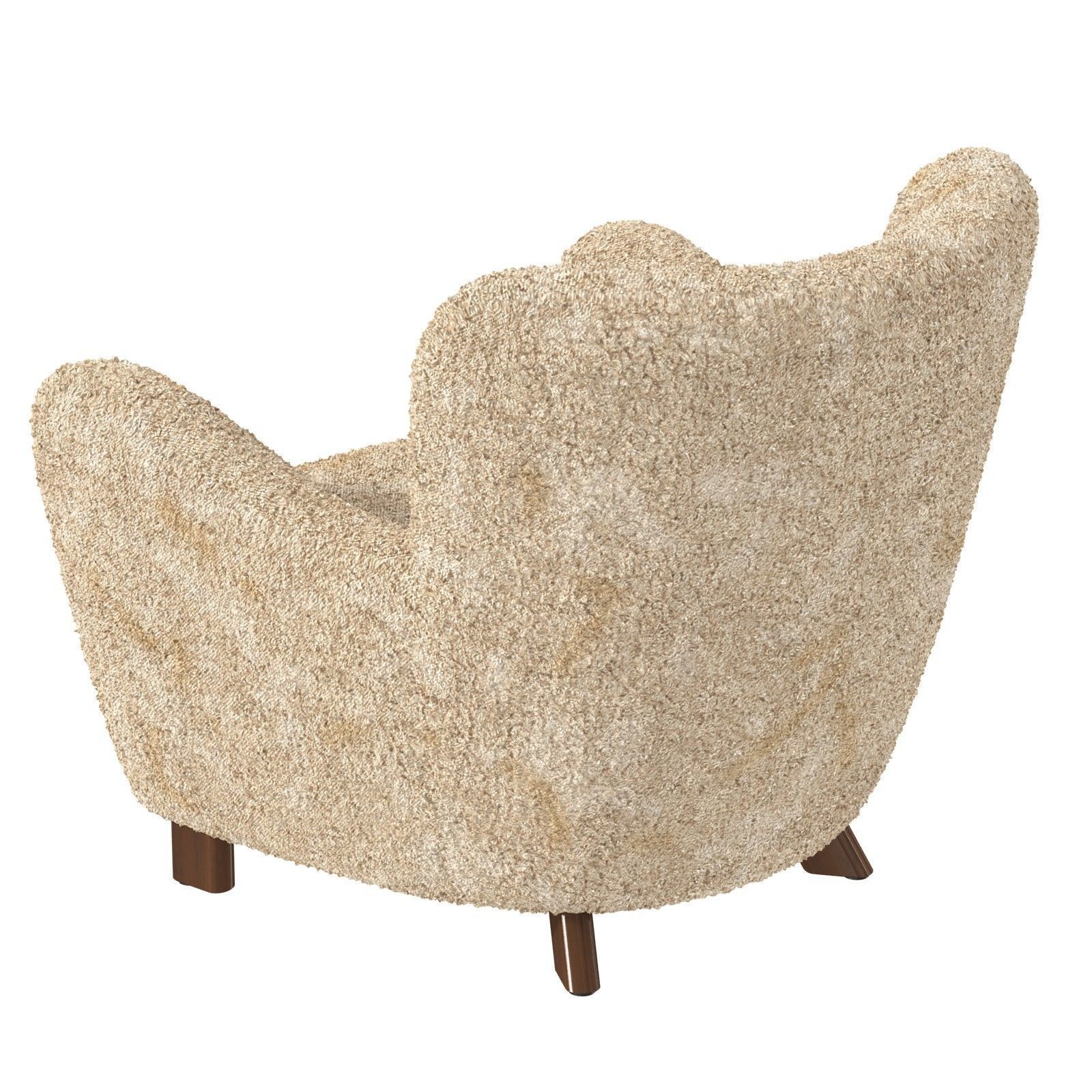 Fritz Hansen  Easy Chair  in Beige Sheepskin  Model 1669  1930s 3D model_3