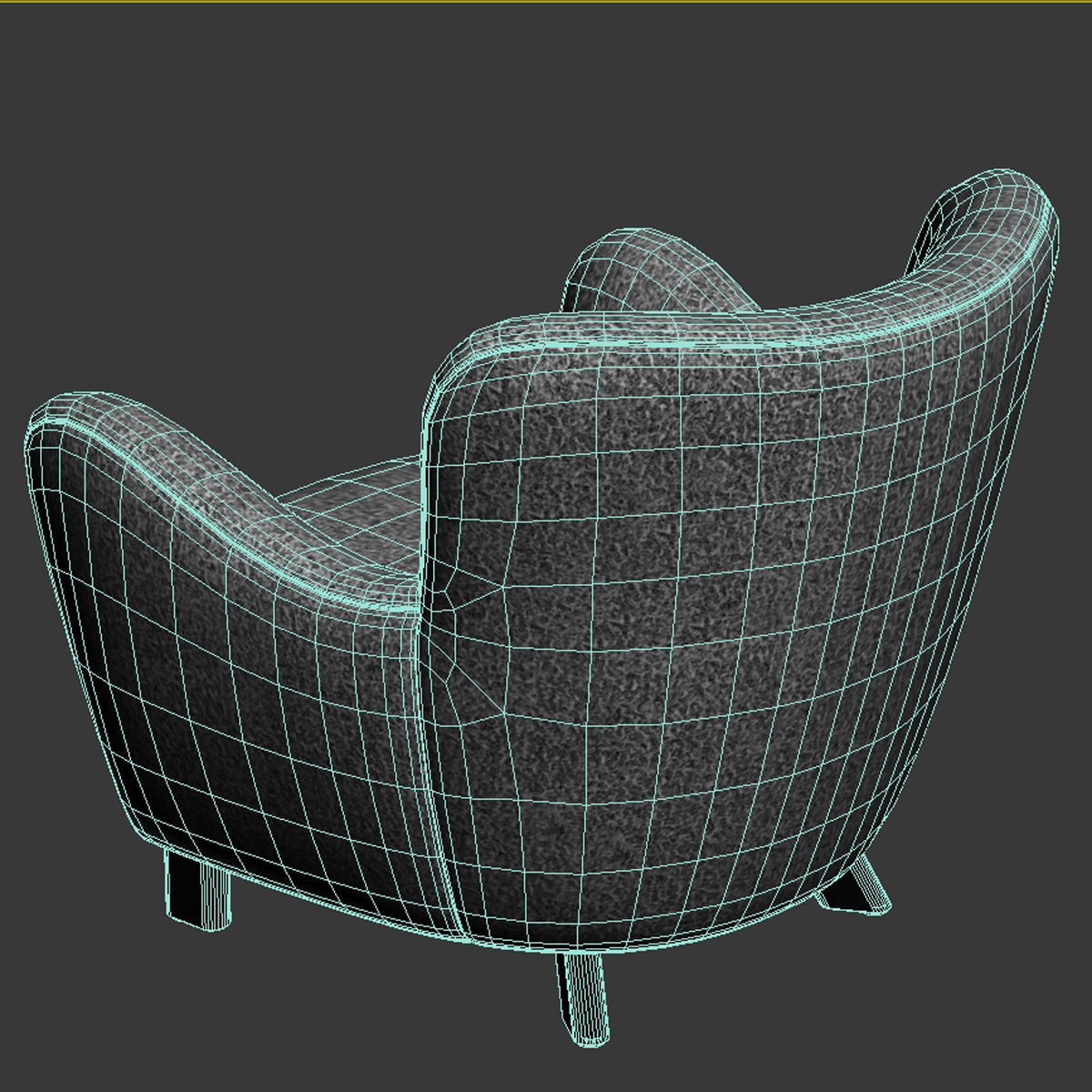 Fritz Hansen  Easy Chair  in Beige Sheepskin  Model 1669  1930s 3D model_7