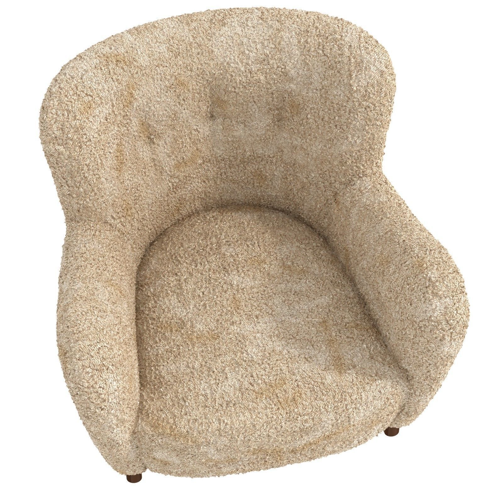 Fritz Hansen  Easy Chair  in Beige Sheepskin  Model 1669  1930s 3D model_5