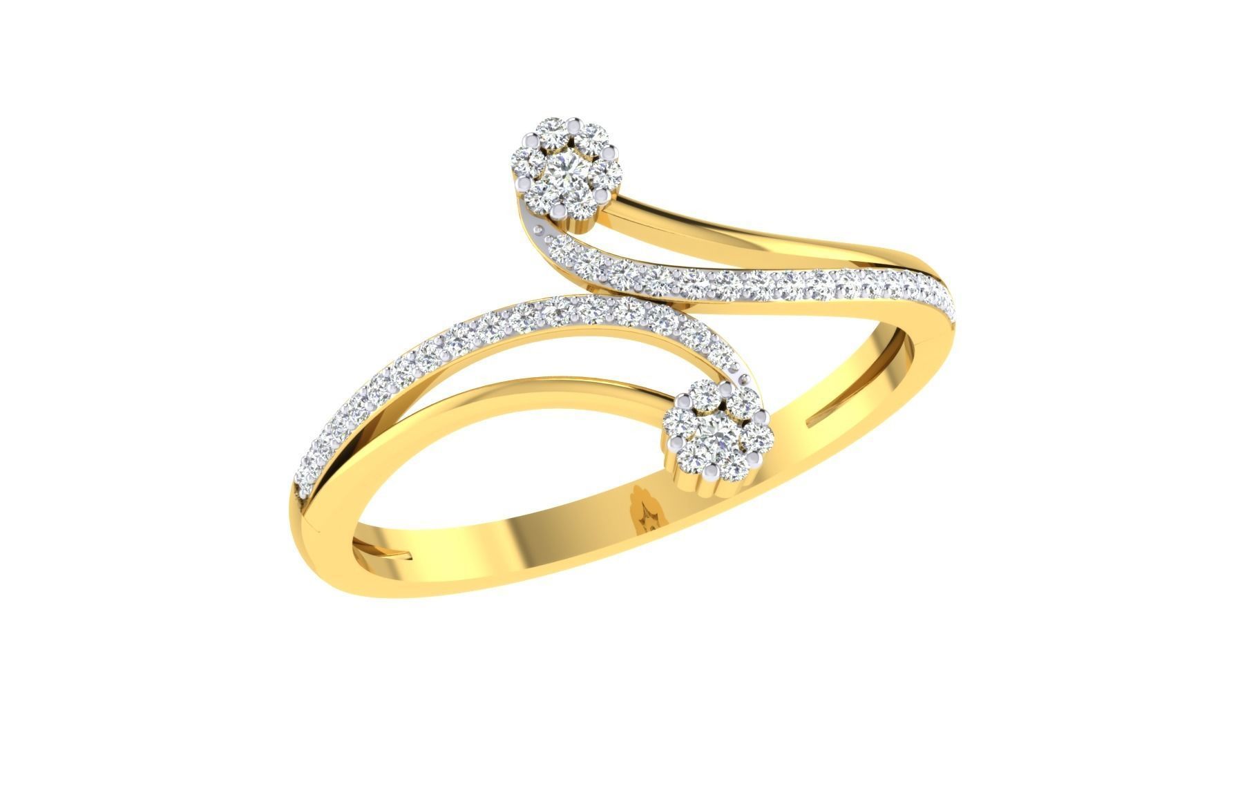 Ring Collection diamond gold 3D print model_65