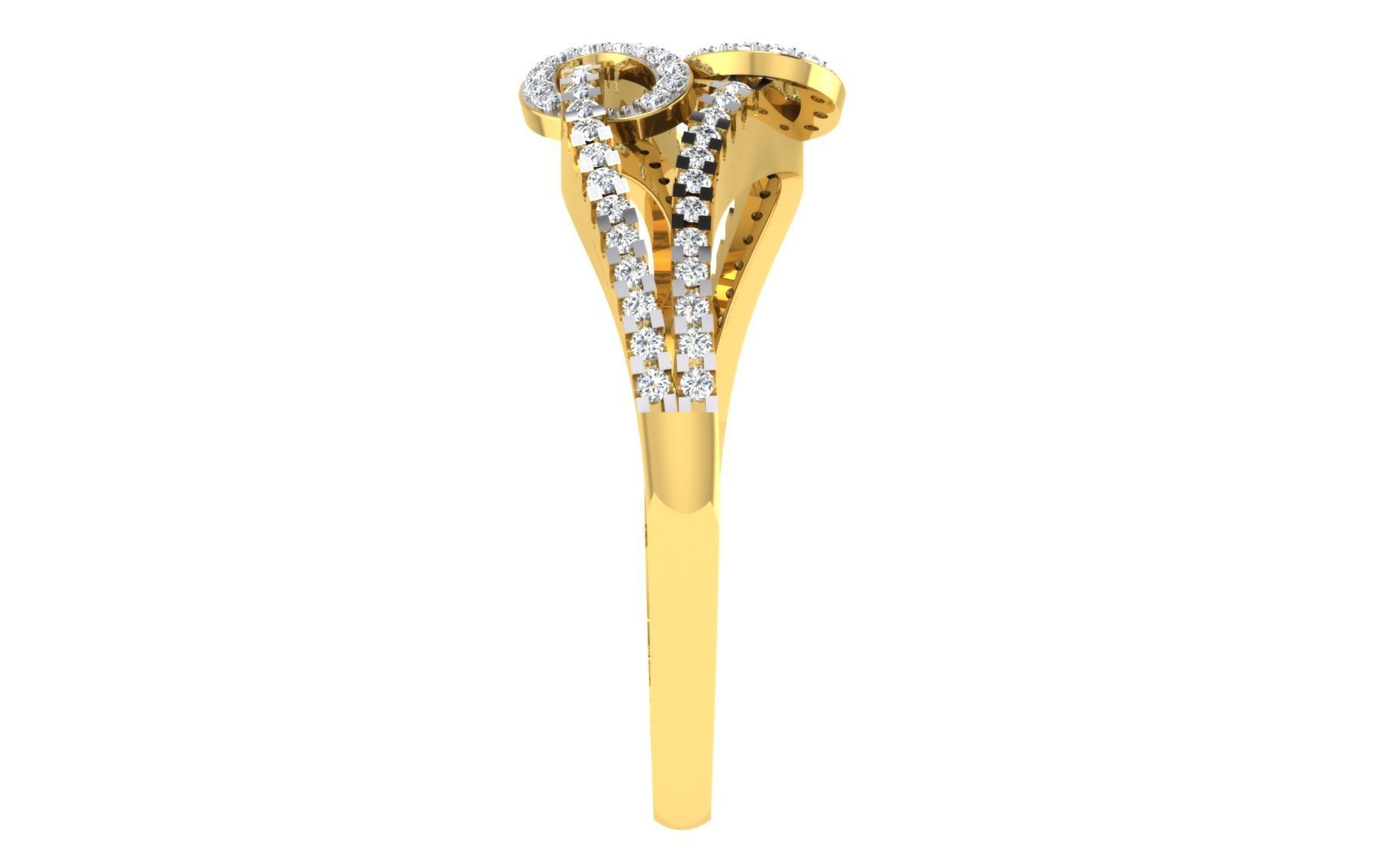 Ring Collection diamond gold 3D print model_15
