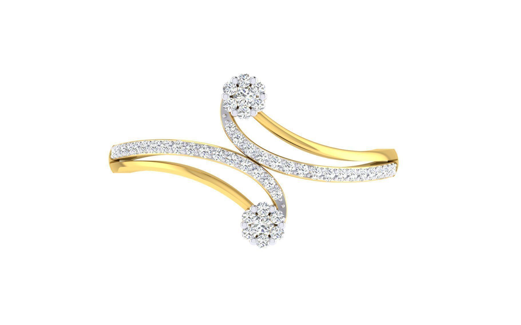 Ring Collection diamond gold 3D print model_70