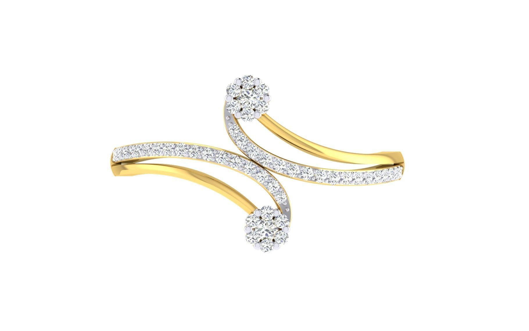 Ring Collection diamond gold 3D print model_71