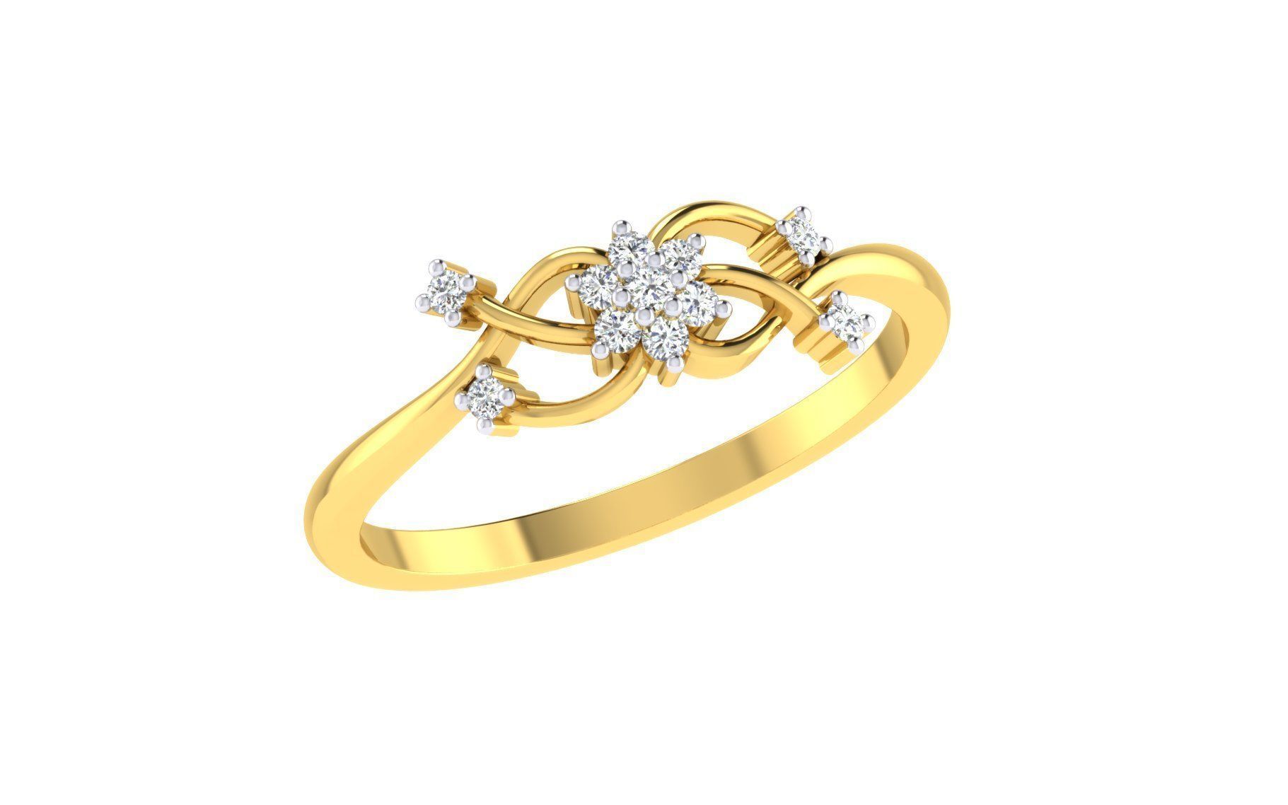 Ring Collection diamond gold 3D print model_103