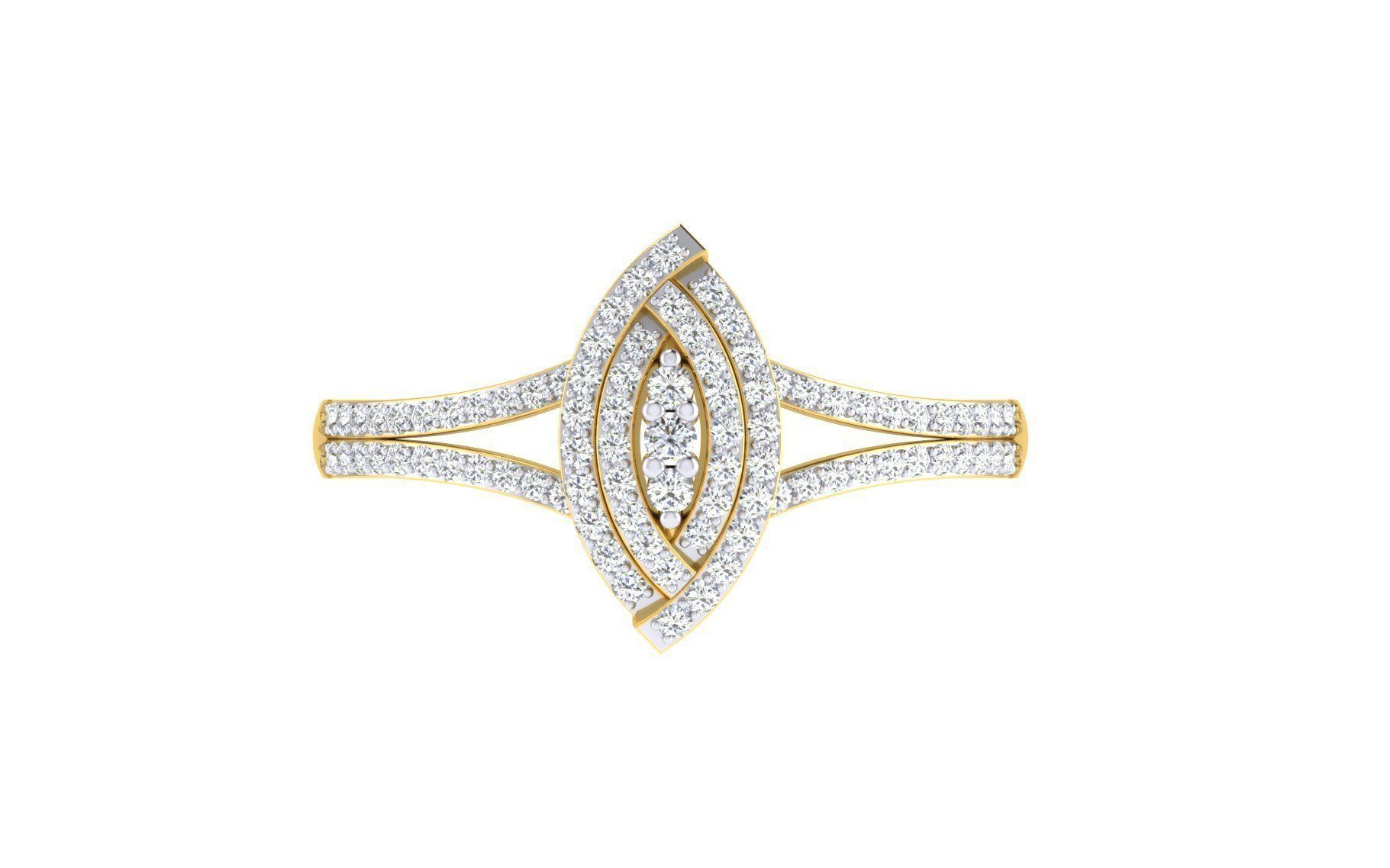 Ring Collection diamond gold 3D print model_94