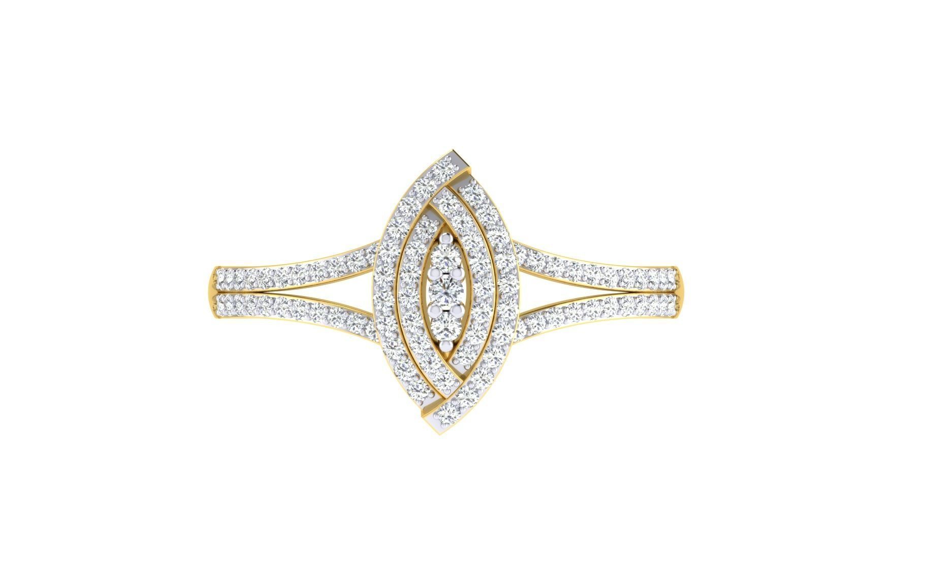 Ring Collection diamond gold 3D print model_95