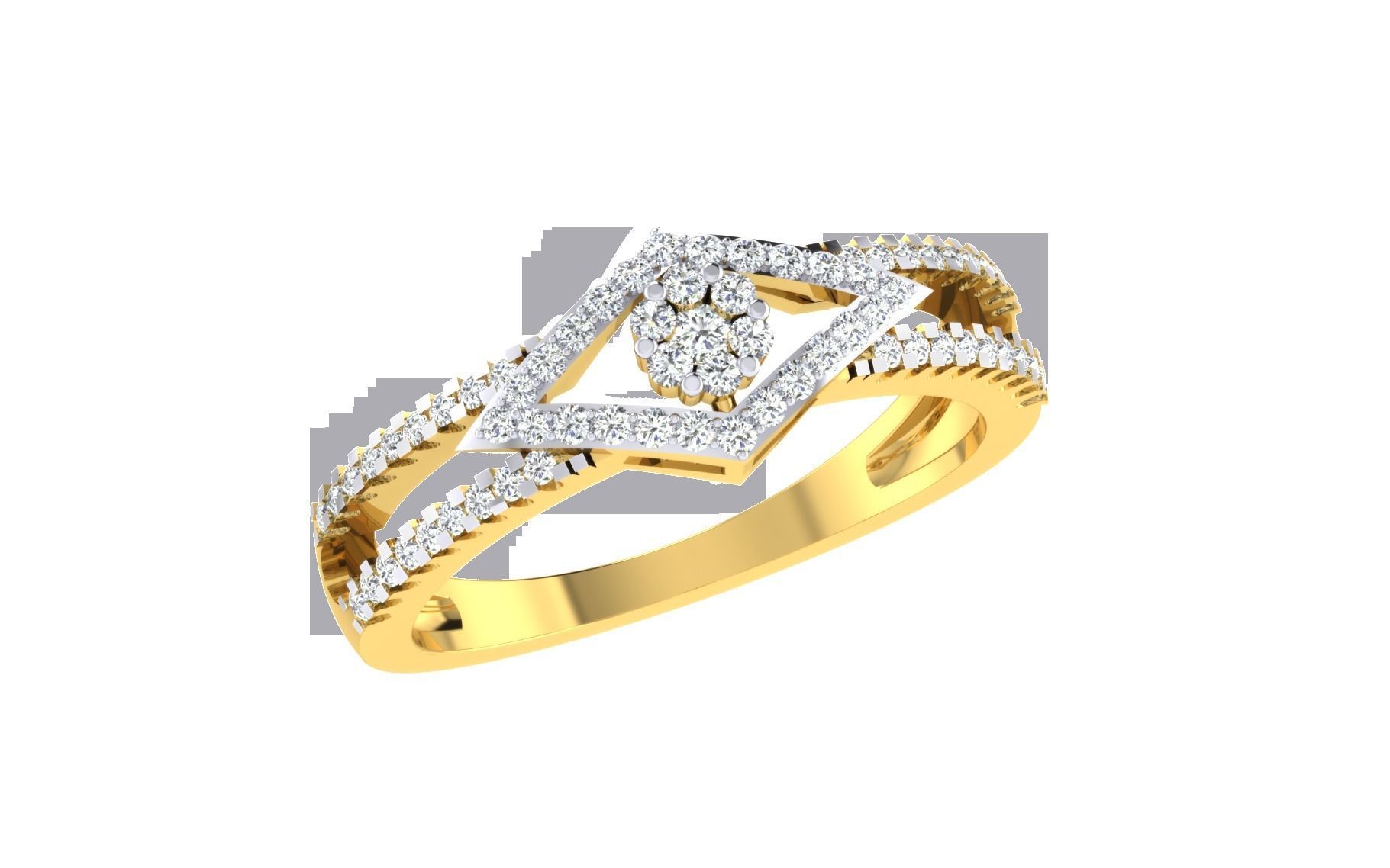Ring Collection diamond gold 3D print model_56