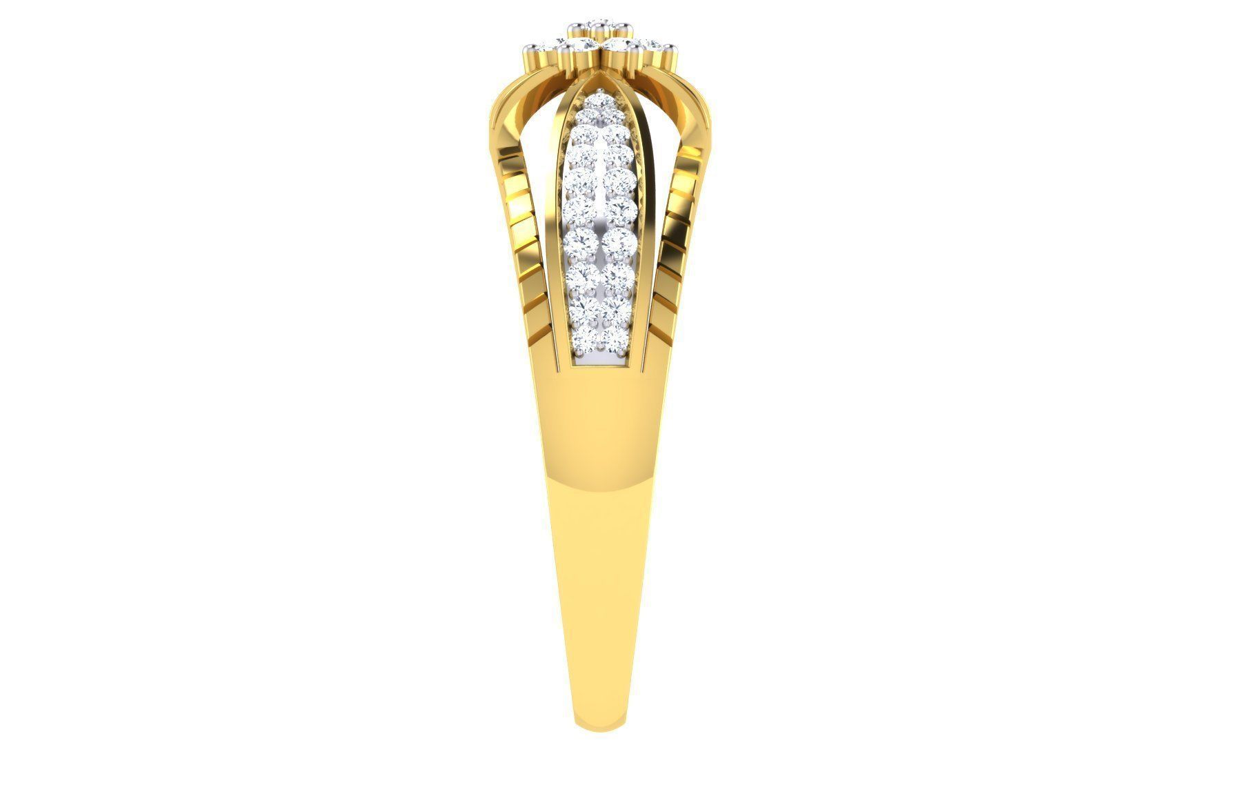 Ring Collection diamond gold 3D print model_5