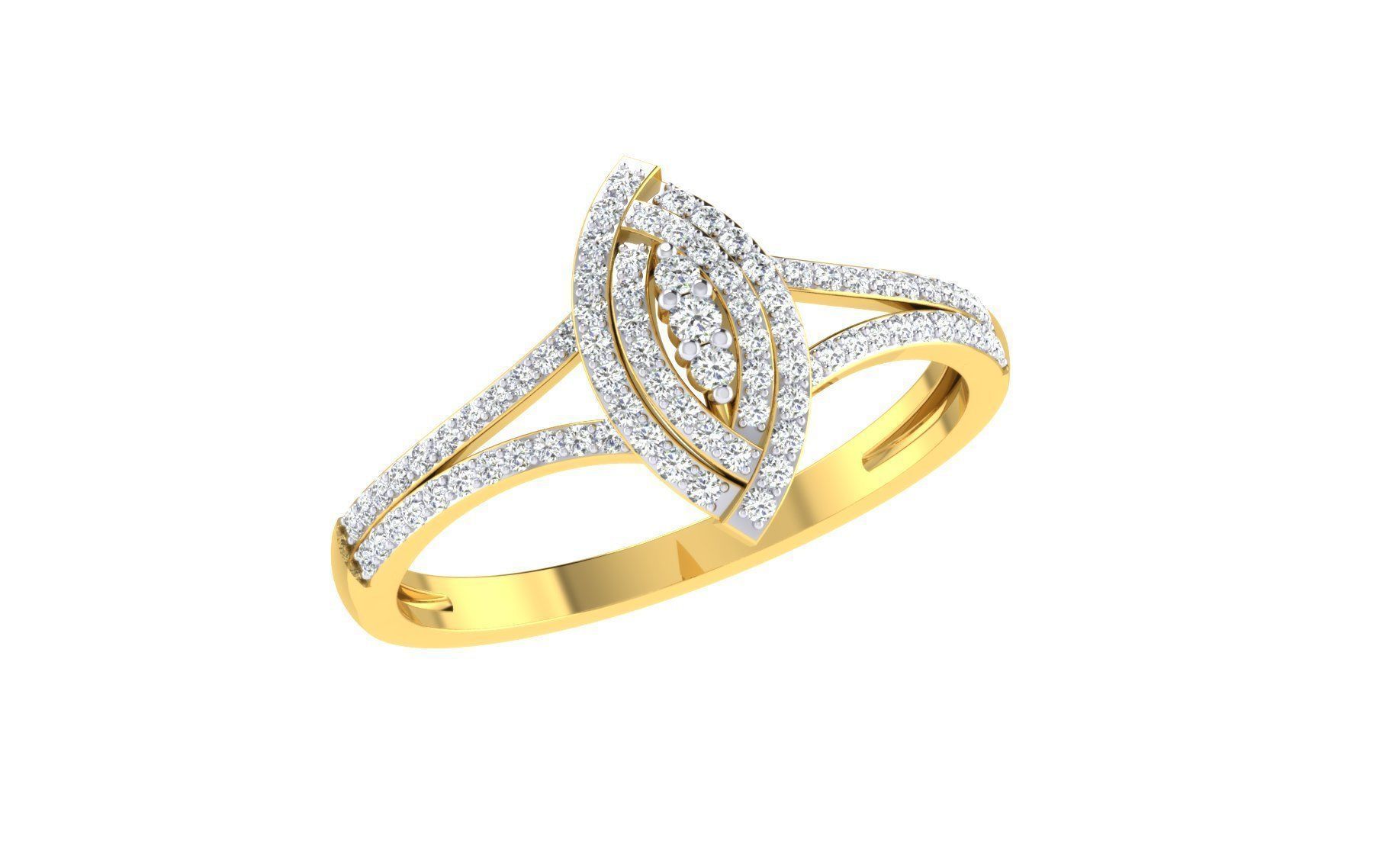 Ring Collection diamond gold 3D print model_88