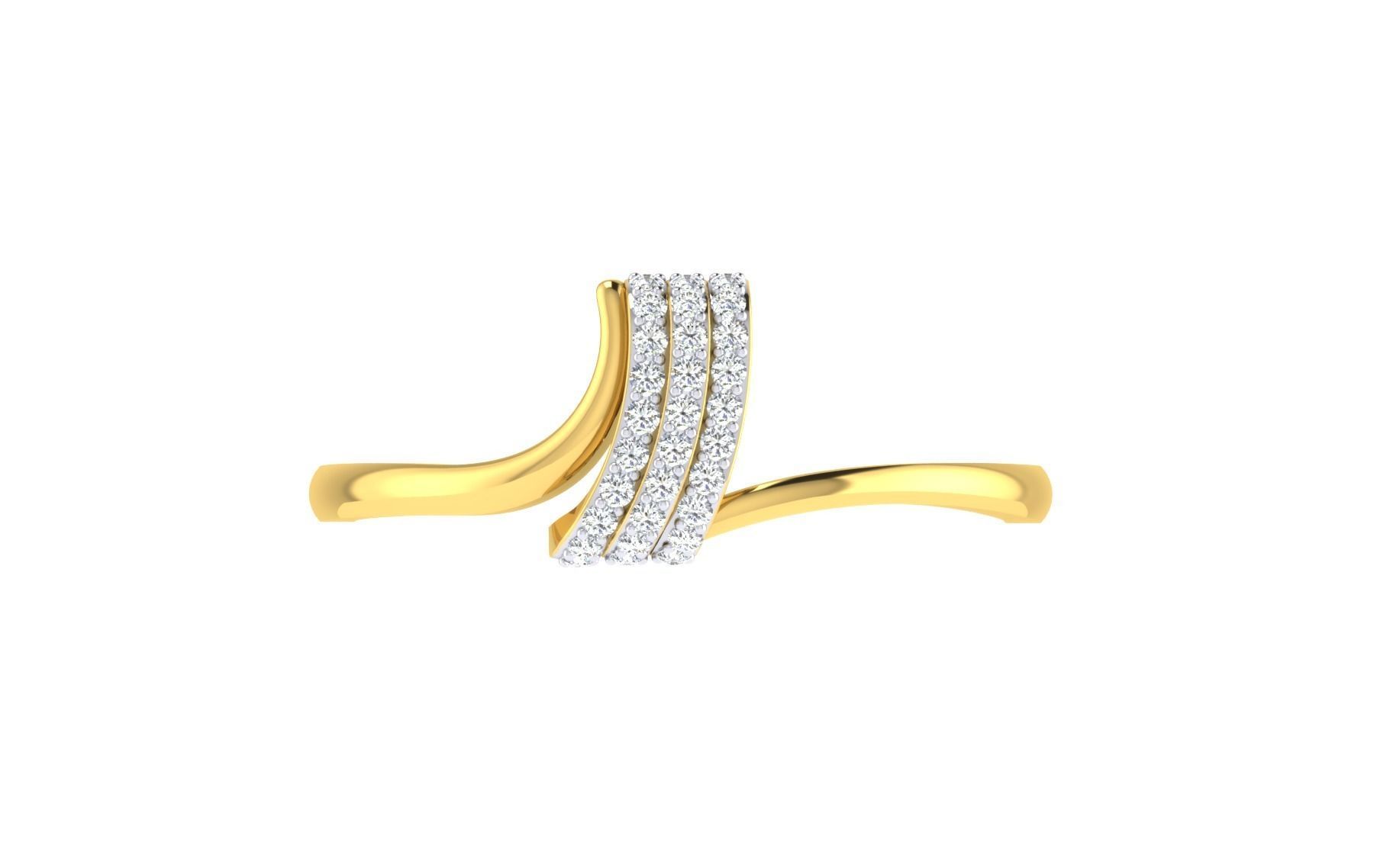 Ring Collection diamond gold 3D print model_35