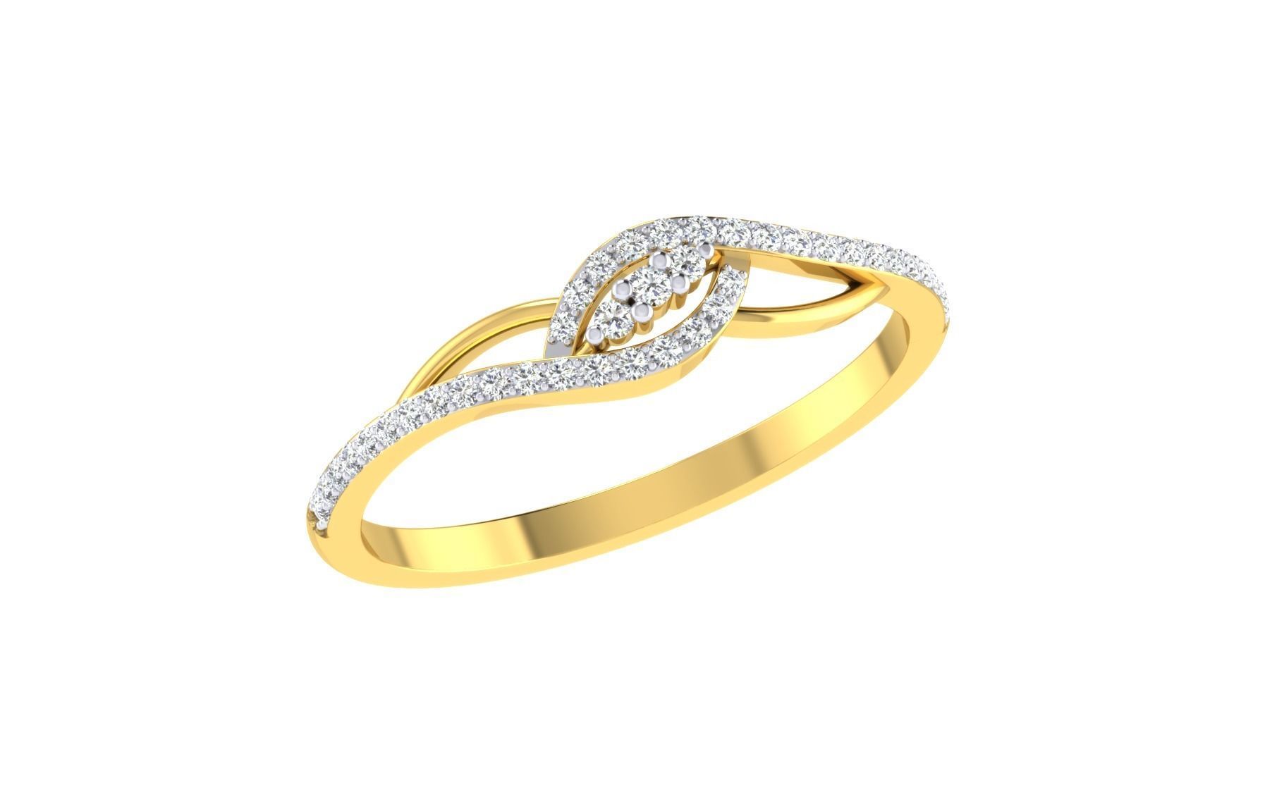 Ring Collection diamond gold 3D print model_123