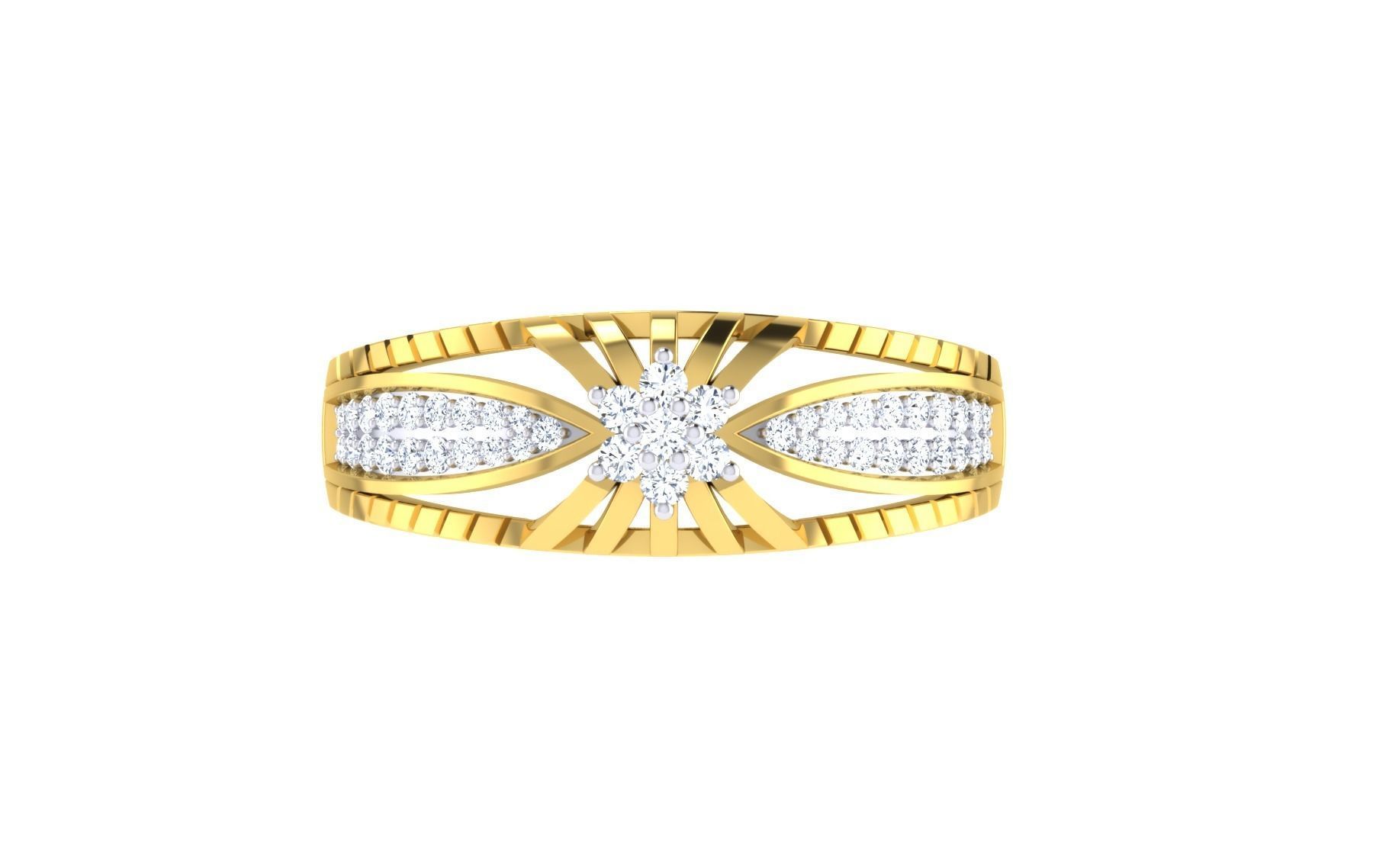 Ring Collection diamond gold 3D print model_8