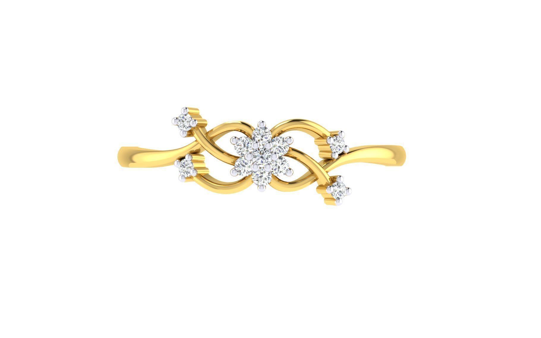 Ring Collection diamond gold 3D print model_115