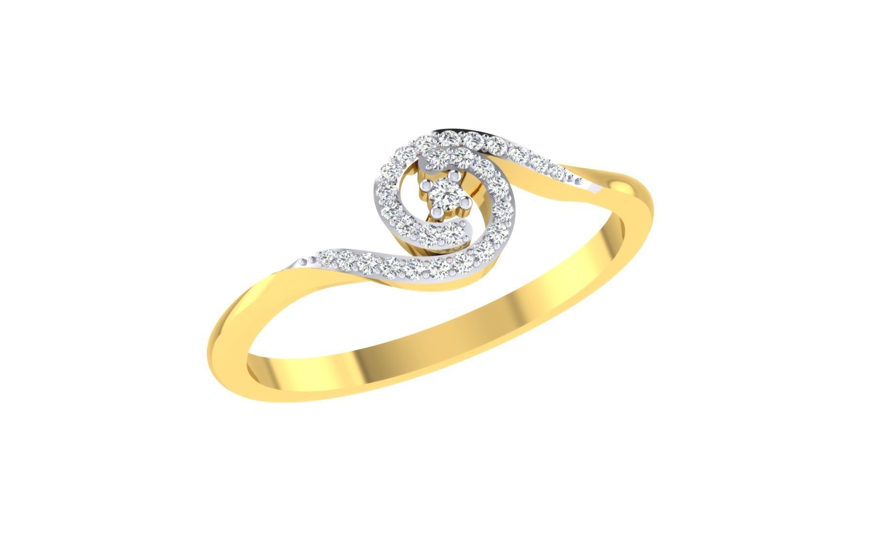 Ring Collection diamond gold 3D print model_74