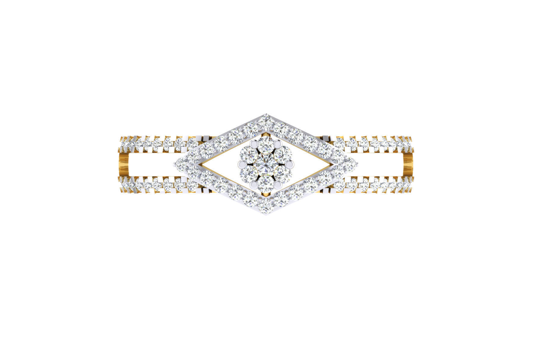 Ring Collection diamond gold 3D print model_61