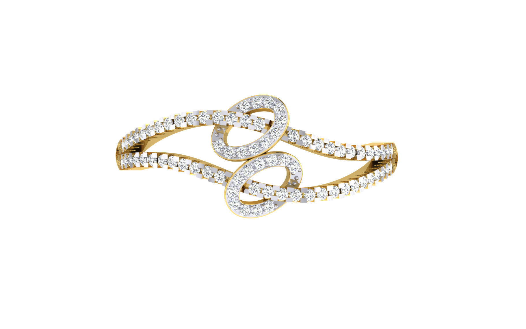 Ring Collection diamond gold 3D print model_16