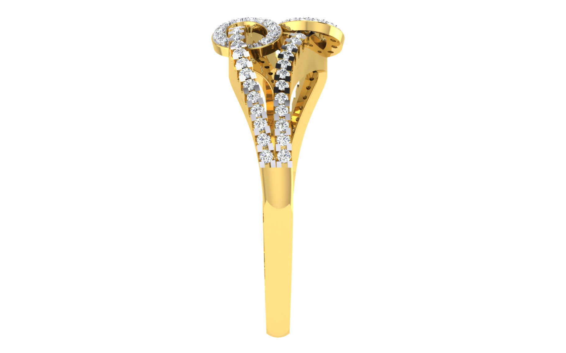 Ring Collection diamond gold 3D print model_14
