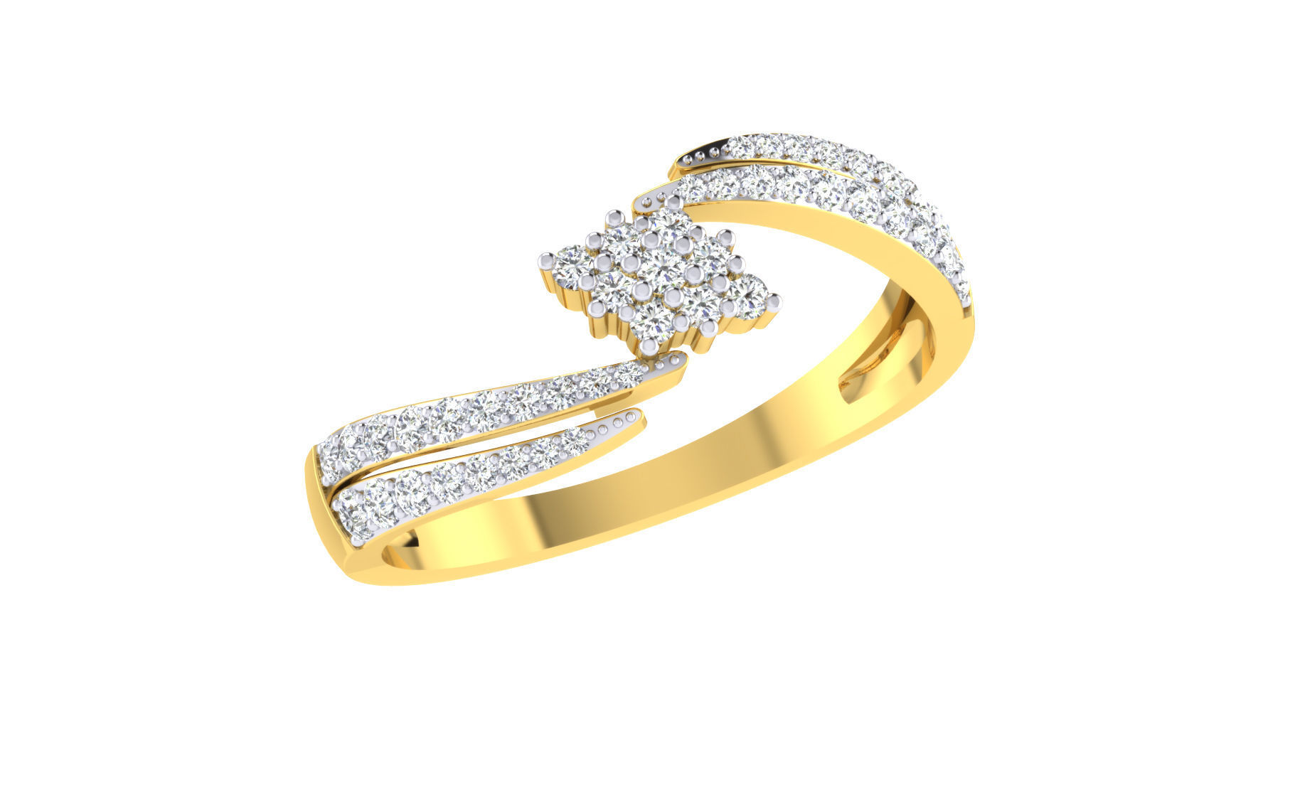 Ring Collection diamond gold 3D print model_46