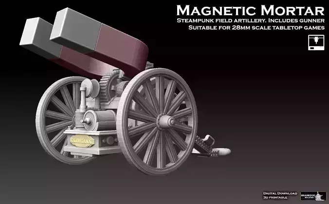 Steampunk Magnetic Mortar 3D print model