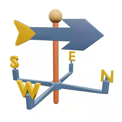 Weather Vane Low-poly 3D model