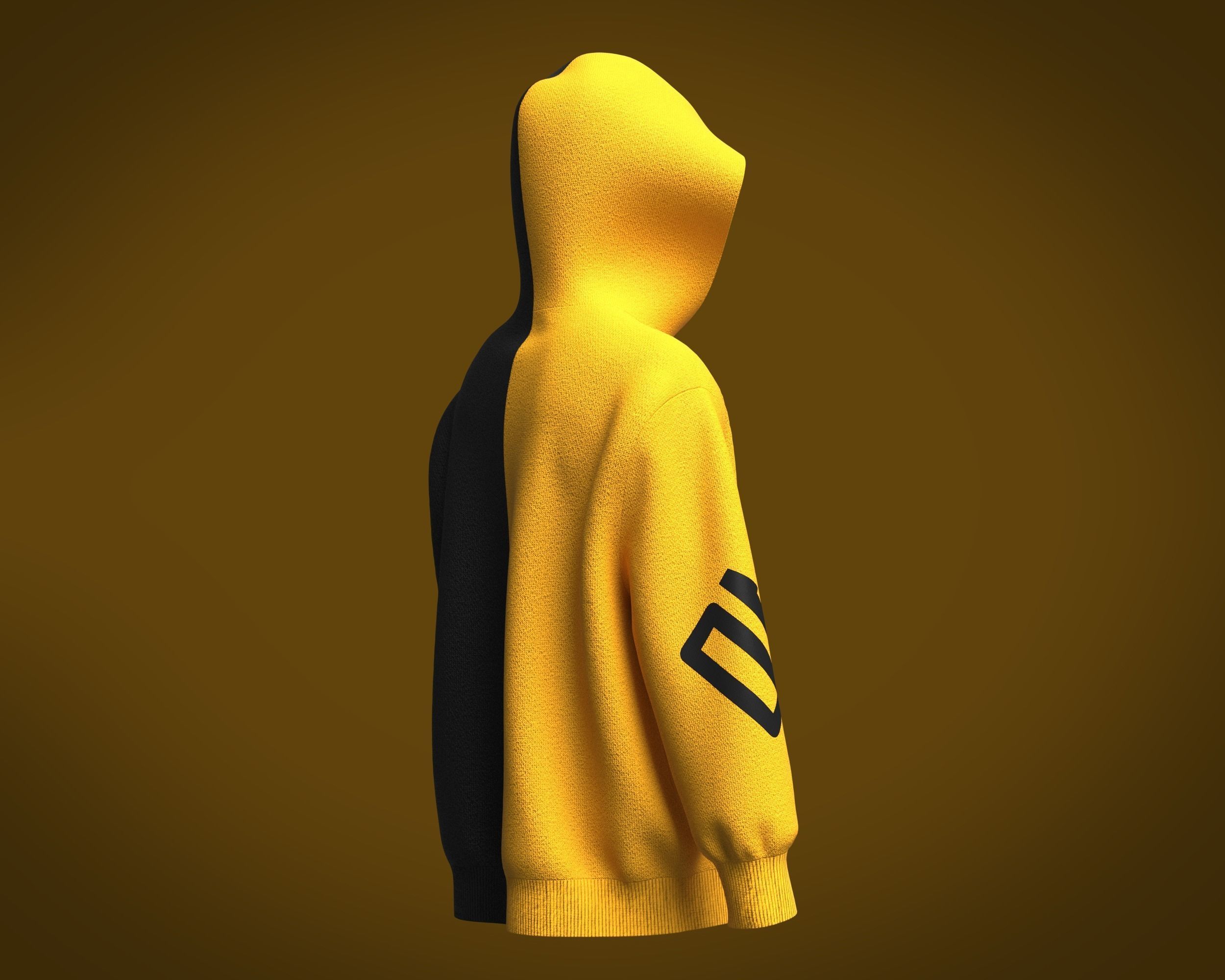 Mens Sports Hoodie 3D model_3