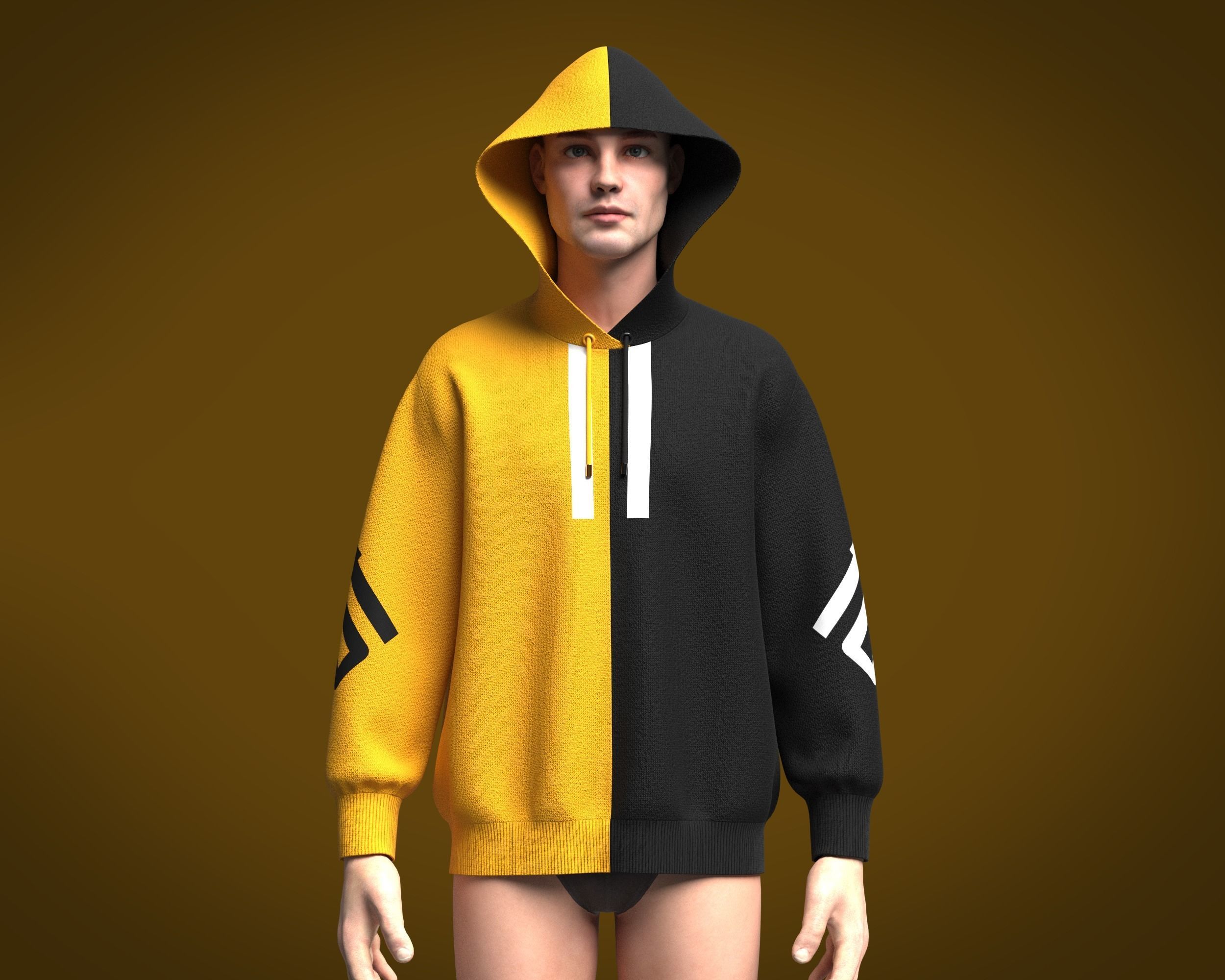 Mens Sports Hoodie 3D model_1