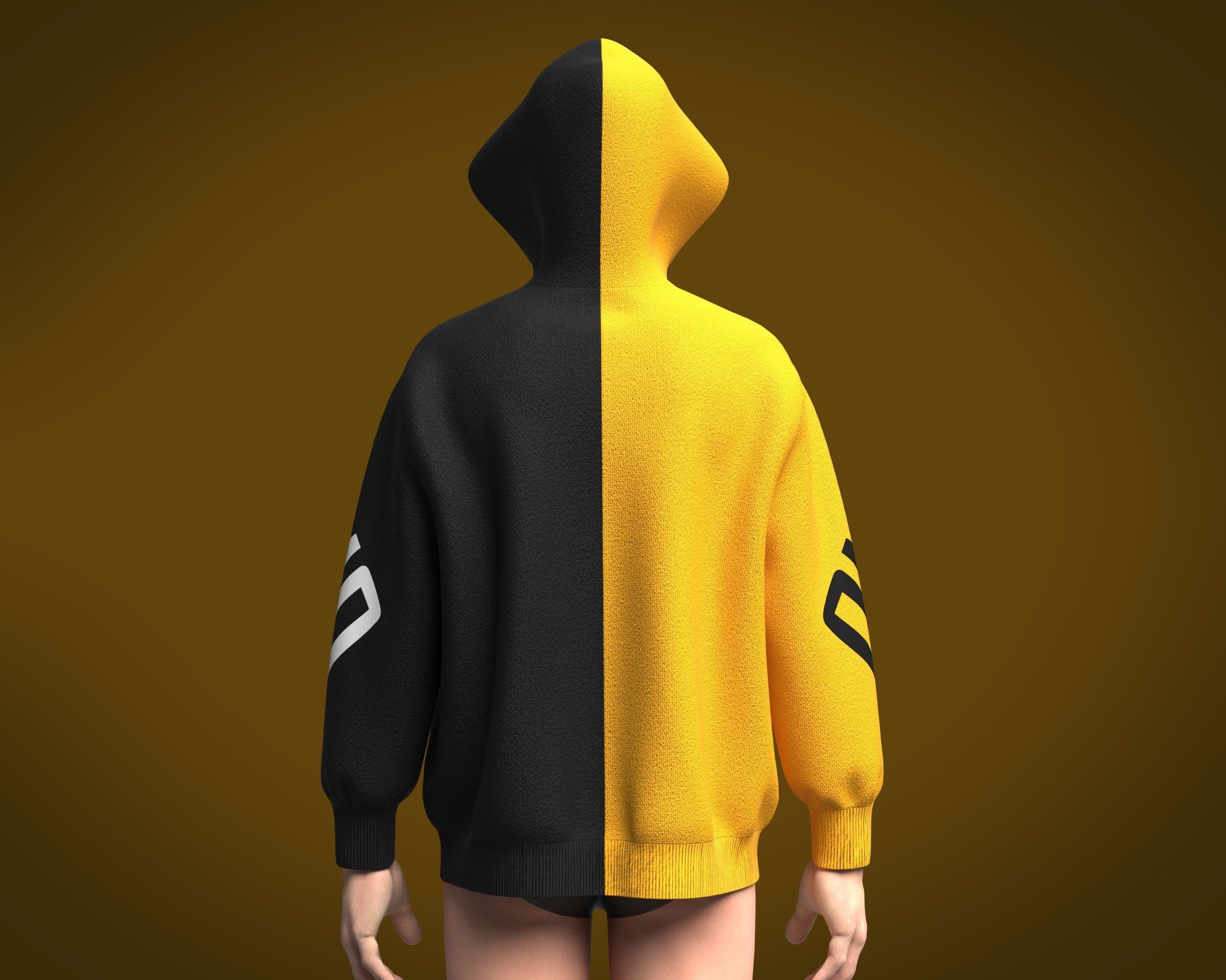 Mens Sports Hoodie 3D model_7