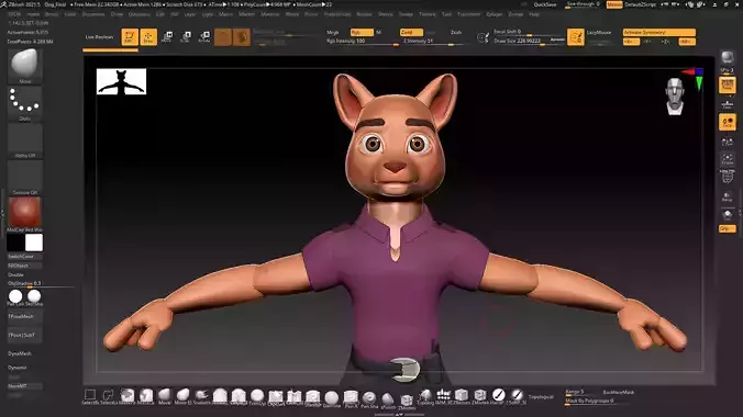 Dog Guard Basemesh - Character Design in ZBrush