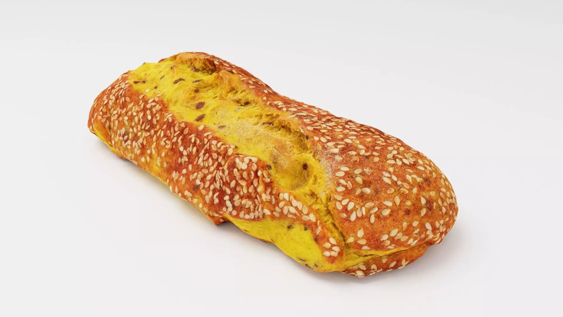 Baguette with sesame 3D model