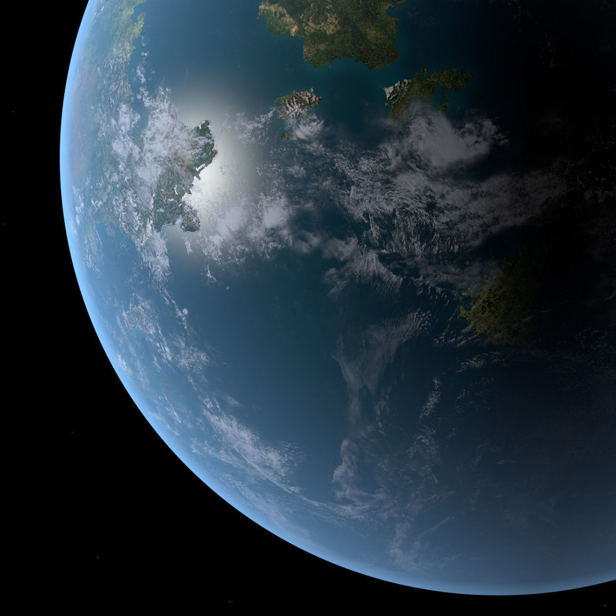 Earth-like Planet - Alien Planet 8k Low-poly 3D model_6