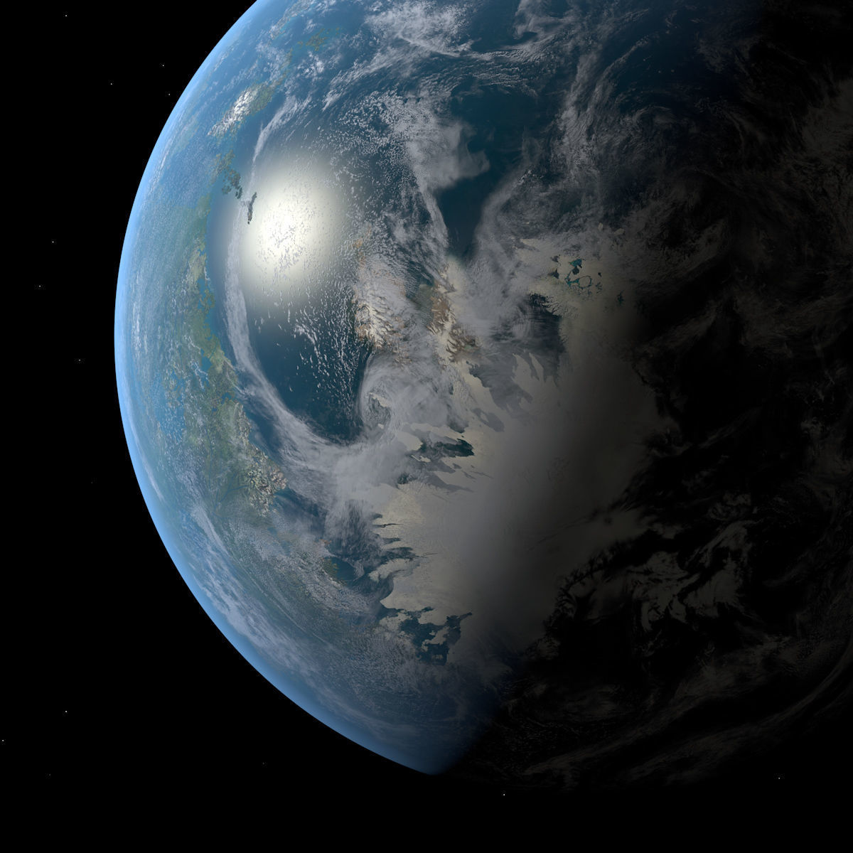 Earth-like Planet - Alien Planet 8k Low-poly 3D model_9